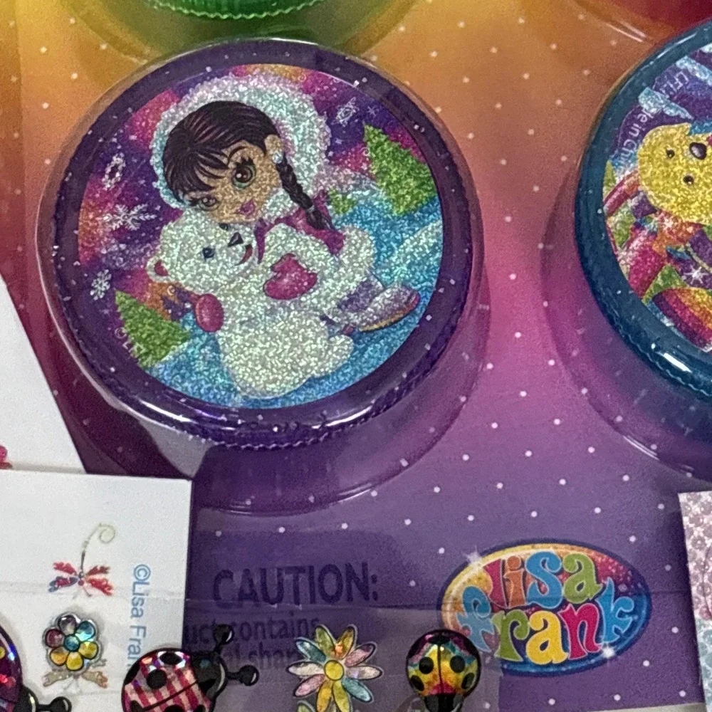 Lisa Frank Vintage OG Set Of 4 New Pencil Sharpener Nail , Body & Just Stickers